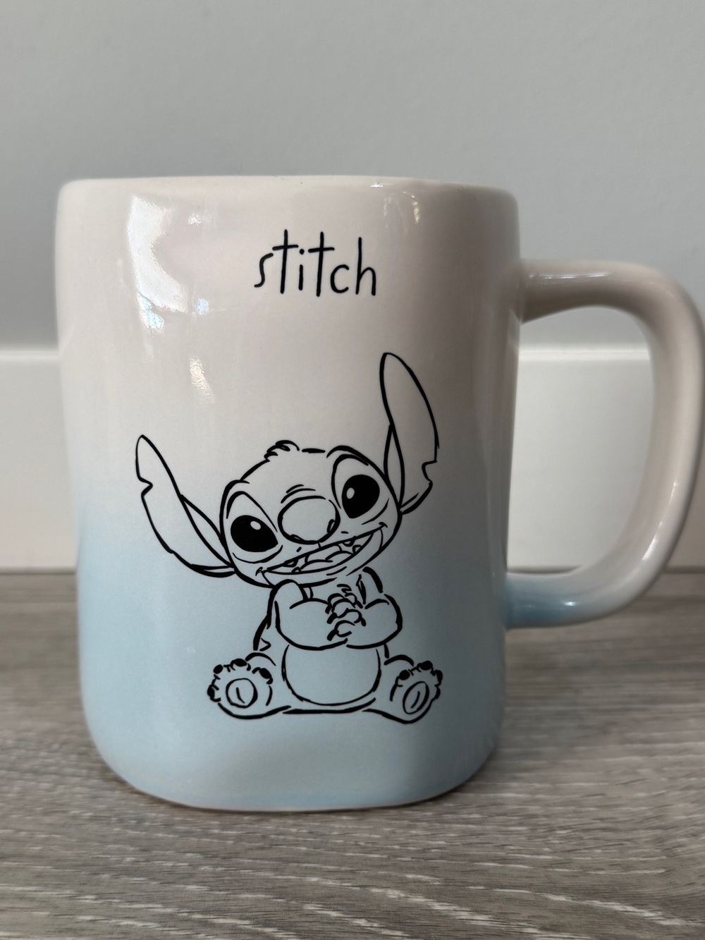 Disney x Rae Dunn Stitch Ombre Blue Ceramic Mug Large Lilo & Stitch 16oz